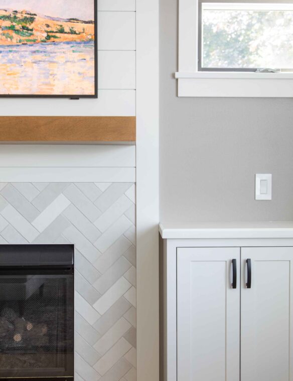 Fireplace Remodel Madison WI Zellige Pearl Tile