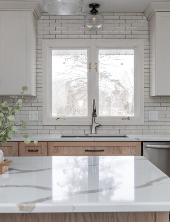Kitchen Remodel Madison Crackle Glass White Velvet Tile
