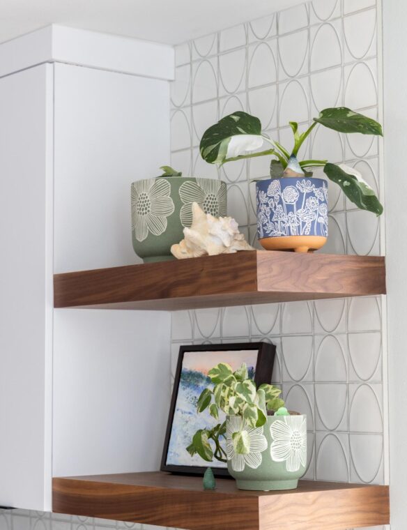Kitchen Remodel Verona WI Walnut Floating Shelves