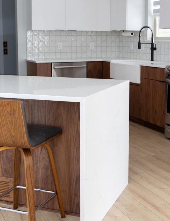 Kitchen Remodel Verona Wisconsin Waterfall Edge Countertops