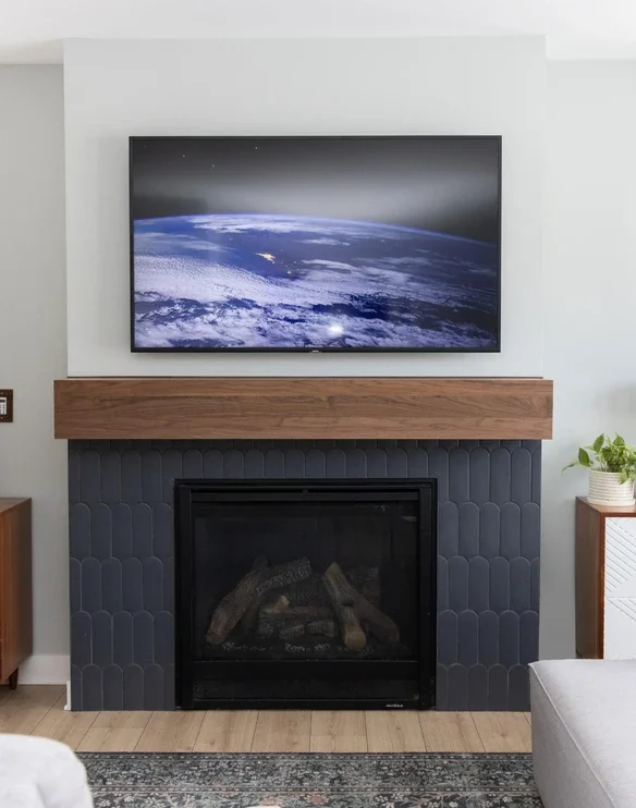 Main Level Remodel Verona Walnut Mantel