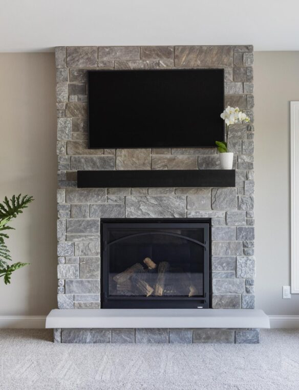 Basement Remodel Waunakee Fireplace