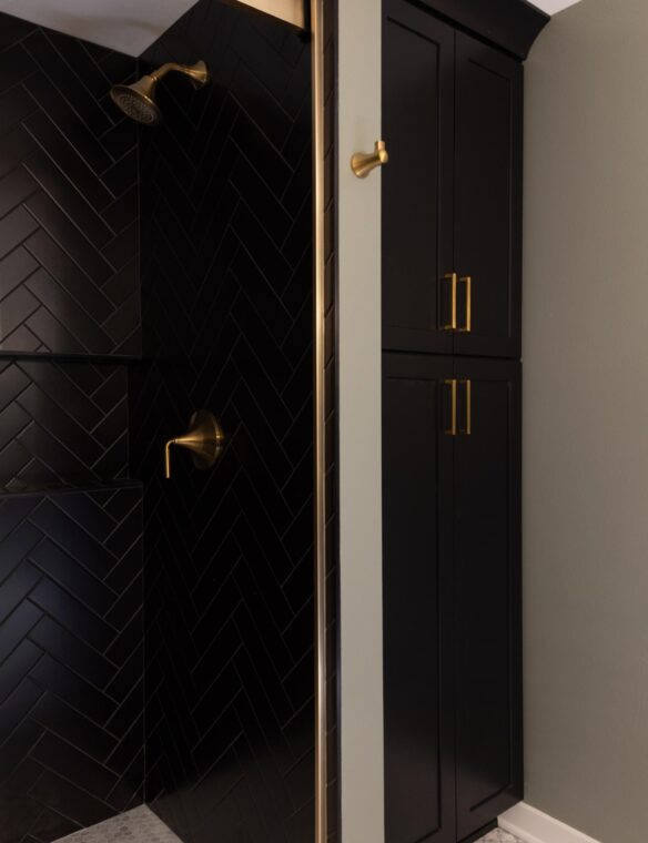 Basement Bathroom Remodel DeForest Legend Black Cabinetry