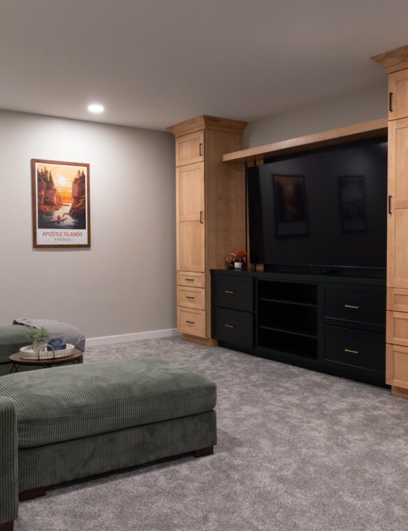 Basement Remodel DeForest Entertainment Center