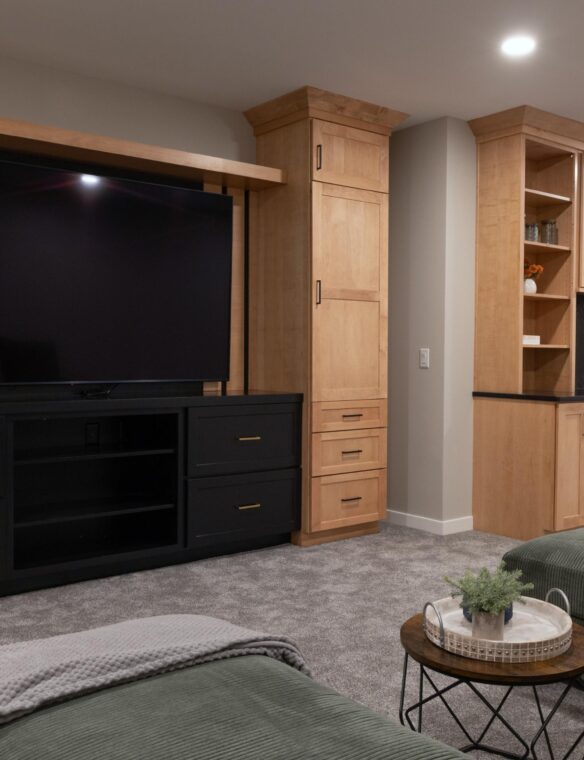 Basement Remodel DeForest Legend Black Drawers