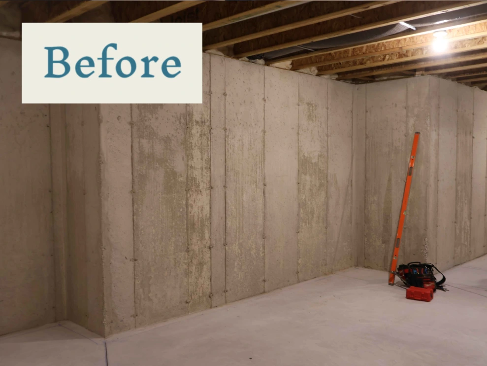Before image of a basement remodel