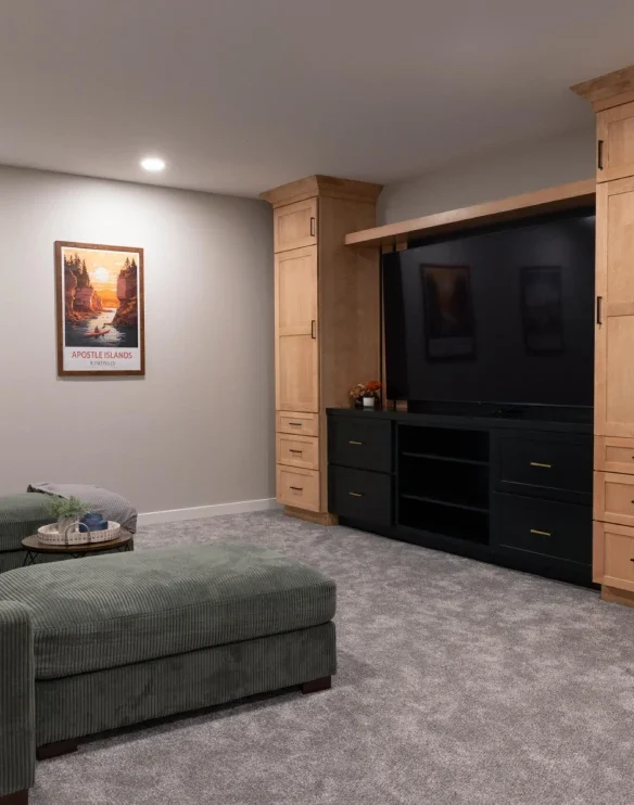 Basement Remodel DeForest Entertainment Center