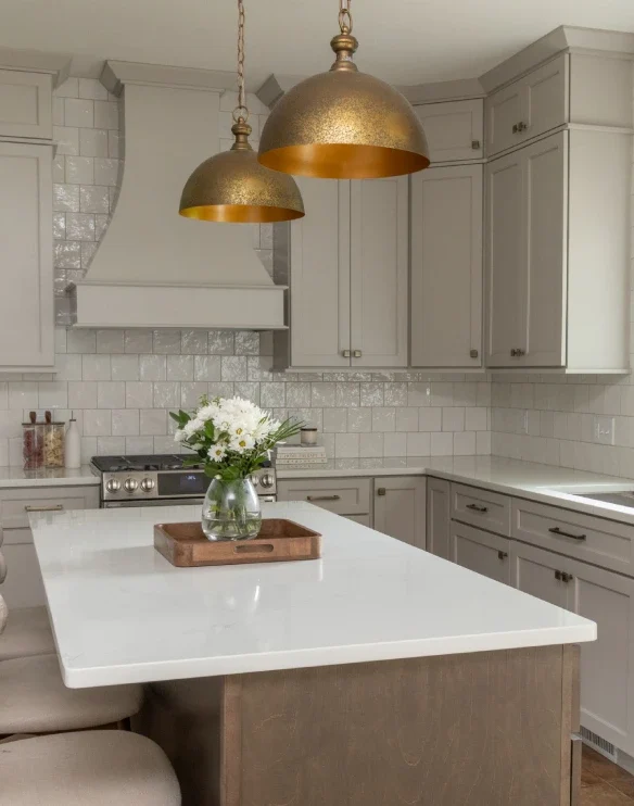 Kitchen Remodel Sun Prairie Brass Dome Lighting