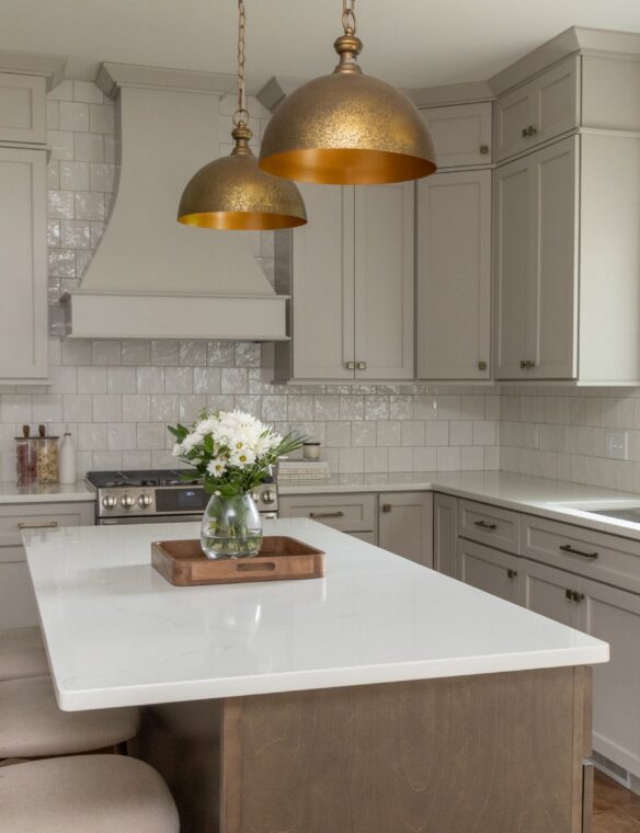 Kitchen Remodel Sun Prairie Brass Dome Lighting