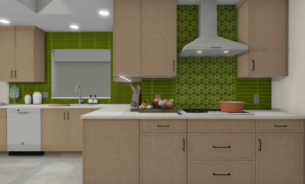 Madison Mid-Century Modern Kitchen Rendering 3