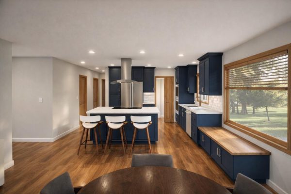 Modern kitchen with navy blue accents (1)