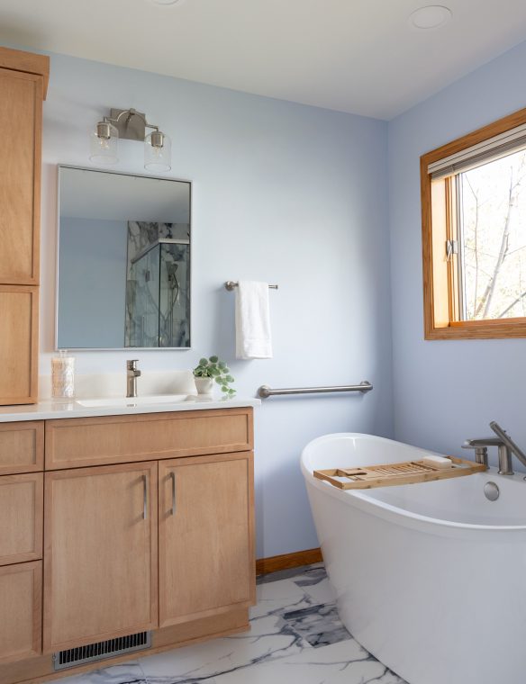 Madison Bathroom Freestanding Tub Wood Vanity 2