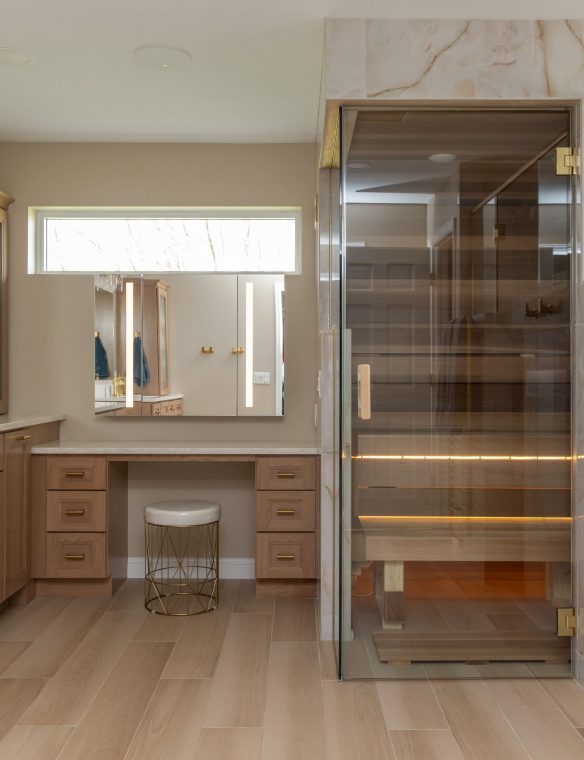 Madison Bathroom Remodel Double Vanity And Sauna 32