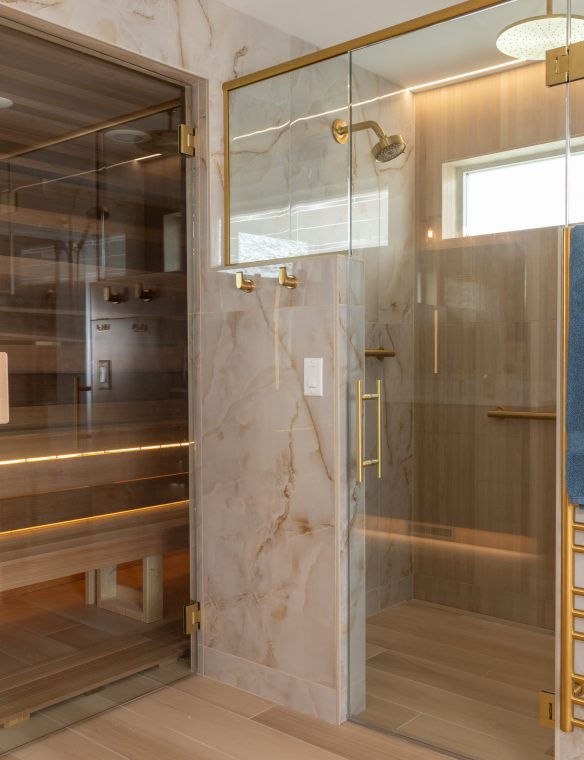 Madison Bathroom Remodel Glass Sauna Detail 9
