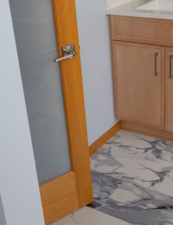 Madison Bathroom Tile And Wood Trim Detail 16