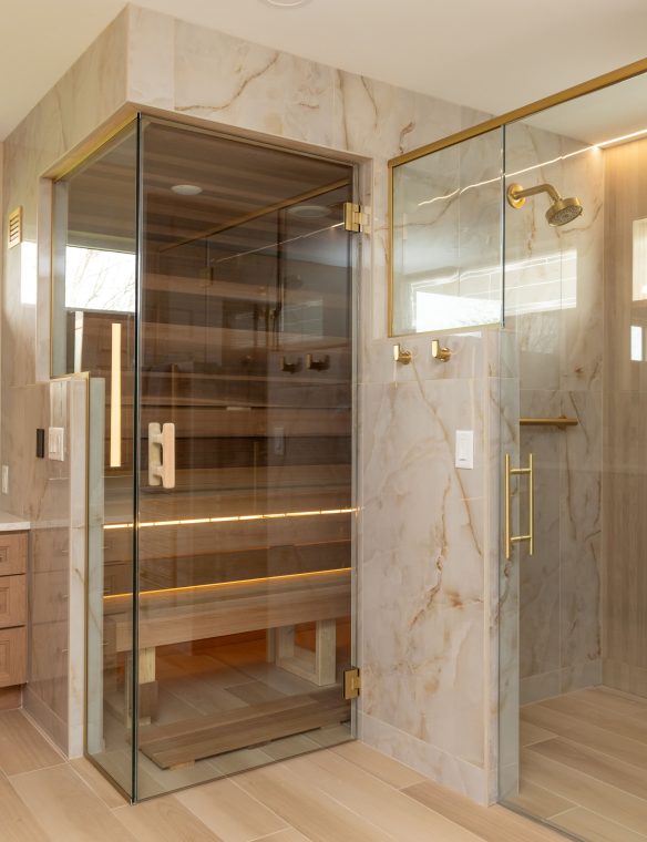 Madison Sauna Remodel Glass Door Entry 10