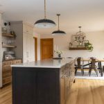 Remodeled kitchen with an open layout, island and ample storage